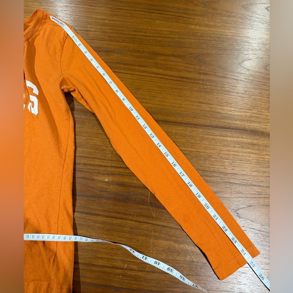 Burnt Orange Long Sleeve Texas Longhorns Tee Shirt Size M 100% Cotton Collegiate - Picture 5 of 6